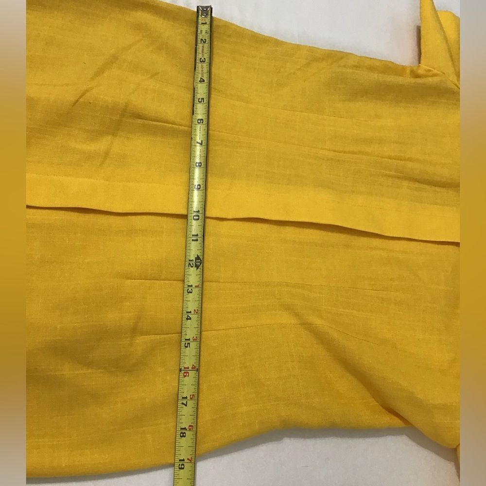 Leslie Fay Collection Yellow Vintage Align Midi Dress Short Sleeve Size 12 - Picture 11 of 16